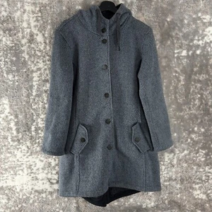 Giga DX by Killtec Size 12 Outdoor Hooded Drawstring Button Coat Gray Long Sleev - Picture 1 of 9
