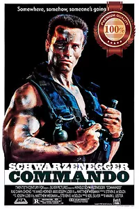 COMMANDO 1985 80s SCHWARZENEGGER ORIGINAL CINEMA MOVIE FILM PRINT PREMIUM POSTER - Picture 1 of 4