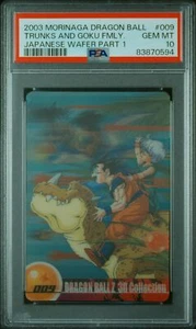 PSA10 No.009 Trunks & Goku Family 3D Rare Morinaga Dragon Ball Wafer Card - Picture 1 of 2
