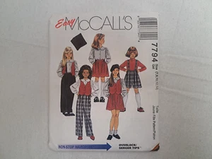 McCall's Pattern - Girls' Plus Vest, Blouse, Pants & Shorts (7-14) #7794 Uncut - Picture 1 of 5