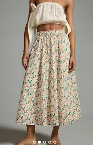 Birds of Paradis Trovata Floral Print Midi Full Skirt Lattice Vine Sz: Med NWT - Picture 1 of 7