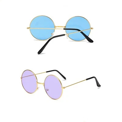Gafas Hippie Redondas, 2 PIEZAS Azul, Púrpura Círculo Gafas Hippie, Tintadas Redondas H... Foto 1 de 4
