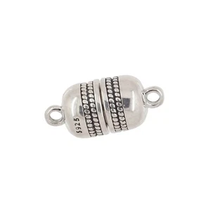 Oxidiertes Sterlingsilber Rundrohr Magnetische Halskette Armbandverschluss #99645 - Bild 1 von 3