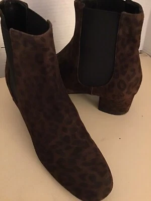 Bruno Magli Women leopard suede Chelsea heel short boots Size 6 Euro 36.5 - Image 1 of 4