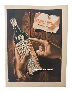 Vintage Orig. 1951 Fernet Branca Argentina Poster Ad Sign Retro Style Bartender - Picture 1 of 5