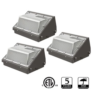3Pcs 120W LED Wall Pack Light Commercial Industrial Outdoor Security Porch Light - Picture 1 of 18