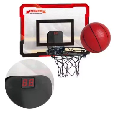QDRAGON Electronic Over-the-Door/Wall-Mount Basketball Hoop w/ Scoreboard and LED Lights