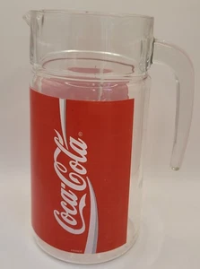 Coca Cola Vintage 1997 Glass Jug 21cm 1.3L Bar Man Cave - Picture 1 of 8