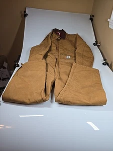 Carhartt Quilt Lined Overall Braun Gr. 48 REGULAR RN#14806 USA Gebraucht - Bild 1 von 14