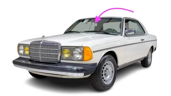 适用于:1978 - 1985 梅赛德斯奔驰 300CD-T 双门轿跑车前挡风玻璃 — 第 1/4 张图片