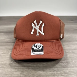 Cappello berretto New York Yankees snap back camionista oro marrone bianco 47 MLB maglia baseball - Foto 1 di 8