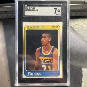 Reggie Miller 1988 Fleer RC #57 PSA 7 Near Mint HOF Rookie Indiana Pacers! - Picture 1 of 5
