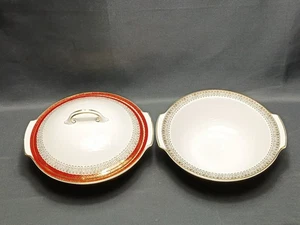 Set 2 Royal Grafton Majestic Red Covered & Open Vegetable Tureen Serving Dish - Picture 1 of 13