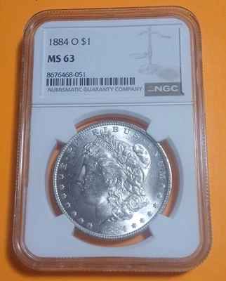 1884 O MS63 1$ NGC MORGAN SILVER DOLLAR  GREAT DATE GREAT U.S. COIN!!!!!!!!!!!!! - Image 1 of 4