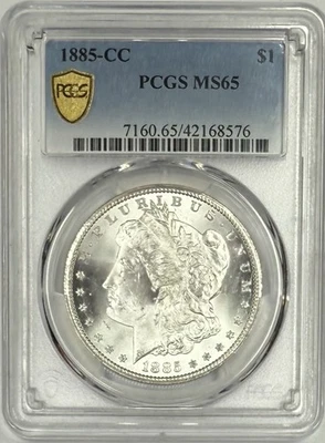 1885 CC Morgan Silver Dollar $1 PCGS MS65 ‼️LUSTROUS AND FROSTY‼️ - Image 1 of 2