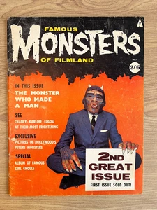 Famous Monsters of Filmland #2 Vintage Horror Magazine 1959 UK No 1 Variant Rare - Picture 1 of 6