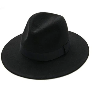 Black Fedora Hat for Men 1920's Gangster Hats Roaring 20s Costume (A2-Black) - Picture 1 of 7