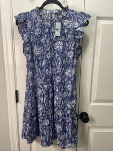 NWT Ann Taylor Petite Size Small Cap Sleeve Dress In Blue - Picture 1 of 11