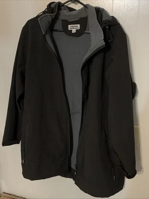 Womens Outdoor Ventures Hooded Black Fleece-Lined Jacket Size XL - Image 1 of 4
