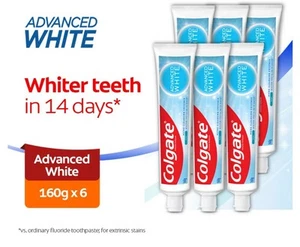 Colgate Advanced White Cavity Protection 160g x 6 Fresh Cool Mint - Picture 1 of 7
