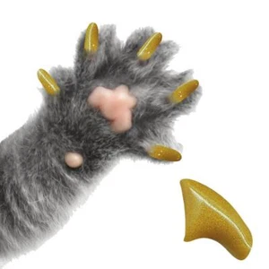 ELEMENTAL GOLD ~ 60 PIECE Soft Nail Caps for Cat Claws ~ PRETTY CLAWS ~ Paws Off - Picture 1 of 1