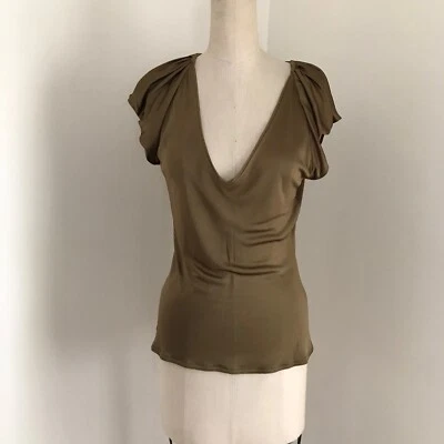 Top Yves Saint Laurent Rive Gauche Metálico Cuello en V Mangas L Foto 1 de 4