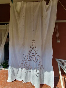 Tenda ricamata in cotone 3 x 1,97 m - Foto 1 di 3