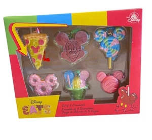 2024 Disney Parks Eats Snacks 6 Ornament Set Macaroon Ice Cream Pizza Donut - Bild 1 von 7