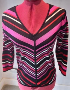 Vintage 1980s PLANET Ladies Stripe Jumper Top - Picture 1 of 7