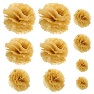 10 Pcs Paper Flower Ball Decoration Decorative Flowers Pom Poms Bride Baby - Picture 1 of 12
