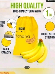 Yellow Banana Keeper Storage Bag prevent Ripening Banana Refrigerator Bag - Picture 1 of 4