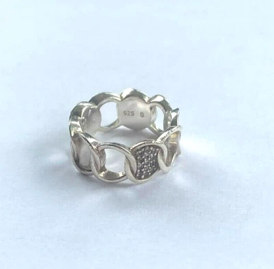 Ring Silber in Kettenform von Esprit 925 Größe 56 -17,8 mm (2951) - Bild 1 von 4