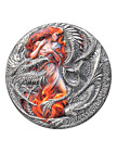 "FLAMING WYVERN Dragonology"   2oz Silbermnze mit High Relief     Cameroon 2023