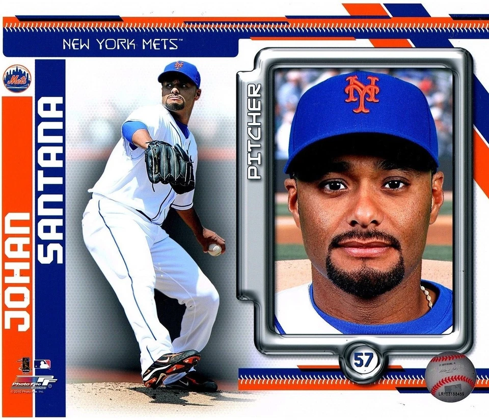 Foto brillante A1 de Johan Santana "New York Mets" MLB sin firmar con licencia 8x10 Foto 1 de 1