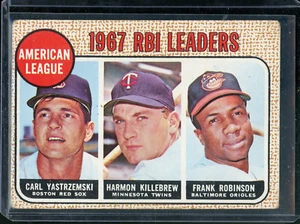 1968 TOPPS #4 AL 1967 RBI LEADERS YASTRZEMSKI KILLEBREW FRANK ROBINSON - Picture 1 of 2