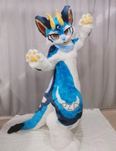 Traje de Halloween Fursuit de Piel Larga Husky Perro Zorro Mascota Carnaval Cosplay20# - Imagen 1 de 3