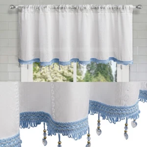 Tenda A Cascata Con Onda A Cascata Mantovana Per Finestra Con Nappe A + - Foto 1 di 11