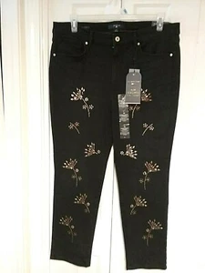 Tommy Hilfiger Tribeca Skinny Jeans Size 16 Black w/Gold NEW $79 (T008K) - Picture 1 of 11