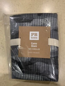 New POTTERY BARN TEEN QUILTED CAMO SHAM STANDARD Gray Camouflage NWT - Picture 1 of 5