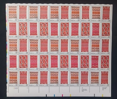 Scott 2235-38 Navajo Blankets 22c Sheet of 50 Stamps - Image 1 of 2