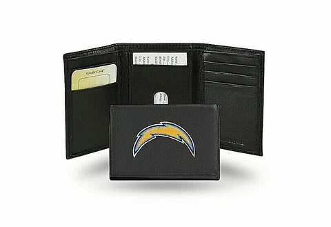 Los Angeles Chargers NFL Embroidered Leather Tri-fold Wallet Cover