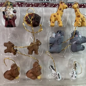 Miniature Vintage NOAH'S ARK ORNAMENTS 12 Pezzi Set Resina 2431-81 Darice Casa Vacanze - Foto 1 di 3