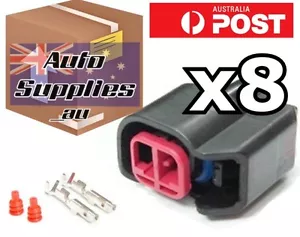 Set of 8x EV6 Injector Plug Connector USCAR Bosch ID EV11 EV14 Fuel Clip - Picture 1 of 2