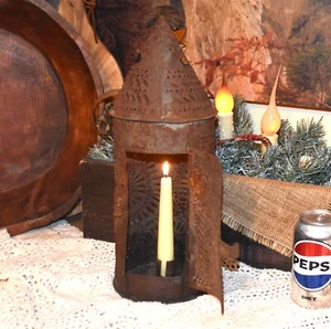 AAFA Kolonial Antik Primitiv Gelocht Metall Paul Revere Kathedrale Bogen Laterne - Bild 1 von 22