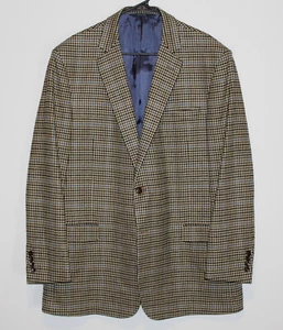 Brooks Brothers Wool & Cashmere Houndstooth Blazer Full Canvas Fitzgerald 48 L - Picture 1 of 9