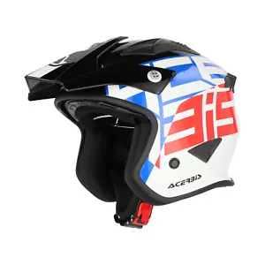 Casco Jet Acerbis JET ARIA GRAPHIC Bianco Blu Rosso Moto Scooter ECE 2206 - Imagen 1 de 10