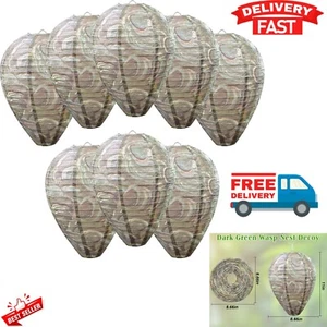 Pack of 8 Fake Hornet Nest Decoy Wasp & Carpenter Bee Repellent Outdoor 8.66"×11 - Picture 1 of 7