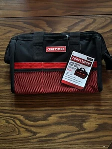 New Craftsman 13 in W X 9.75 in H Wide Mouth Tool Bag 6 Pocket Black/Red 513100 - Picture 1 of 4