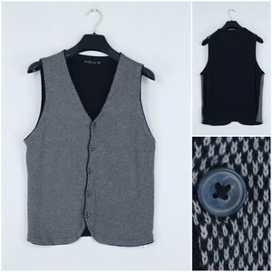 Mens Waistcoat Small Size UK 36 Black ROYAL CLASS Formal Knit Dress Vest - Picture 1 of 10