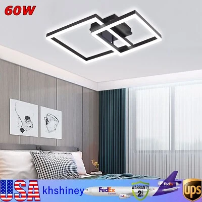Modern LED Ceiling Light Dimmable Flush Mount Lamp Chandelier Living Room Remote - Image 1 of 4